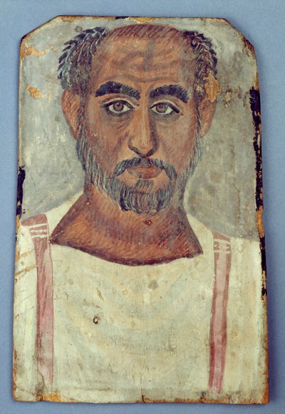 Mummy Portrait of a Man by Roman Period Egyptian
